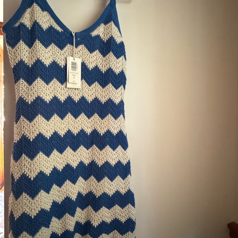 NWT - Z Supply Blue and Cream Allure Stripe Mini Dress